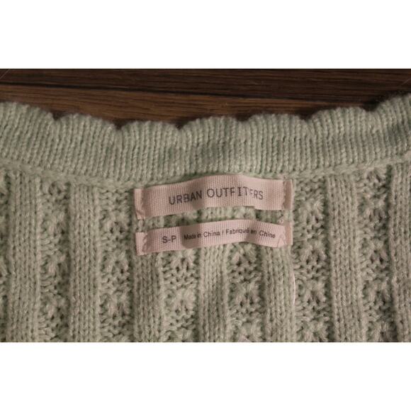 Urban Outfitters Mint Green Knit Cardigan Crop Top Tie Waist Women’s Small NWT - Picture 6 of 7